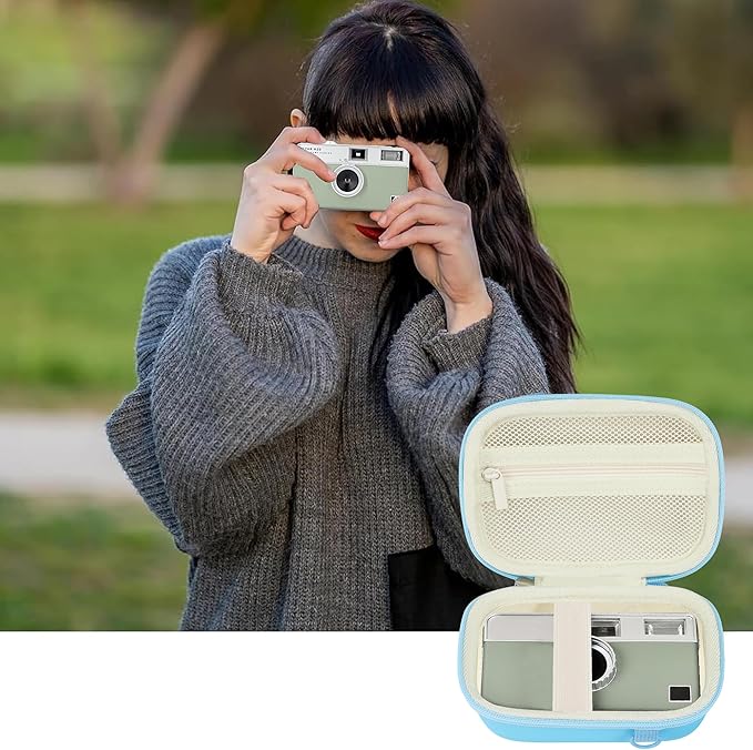 Leayjeen Digital Camera Case Compatible with KODAK EKTAR H35 H35N Half Frame Film Camera，Storage Holder Organizer for Kodak Ultra F9 M35 M38 Paper Shoot Camera-Bule (Case Only)
