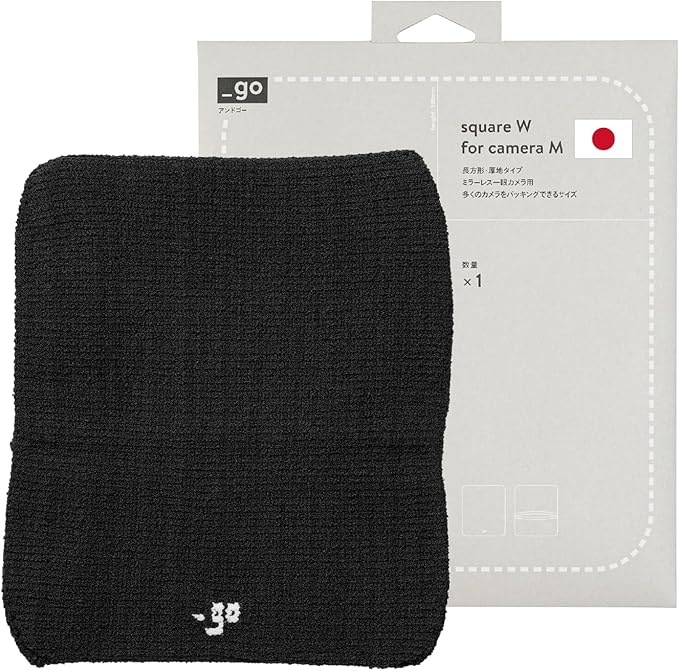 PACKING KNIT_GO Camera Cover, Square W, Made in Japan, M size, Dark Gray