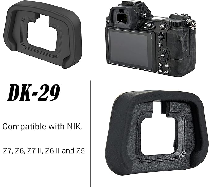 DK-29 Eyepiece Compatible with Nikon Z7 II Z7 Z6 II Z6 Z5 Mirrorless Camera, Silicone Eye Cup & Hot Shoe Cover (2+1Pack