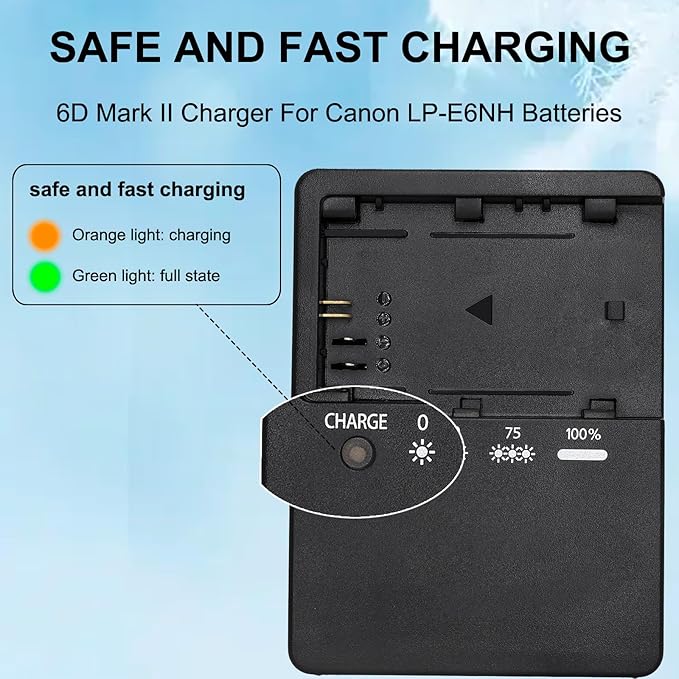 LC-E6 LC-E6E LP-E6N Battery Charger for Canon EOS R R5 R6 5D Mark II 5D Mark III 5D Mark IV 5DS 5DS R 6D 6Da 6D Mark II 7D 7D Mark II 60DA 60D 70D 80D 90D Cameras Charger