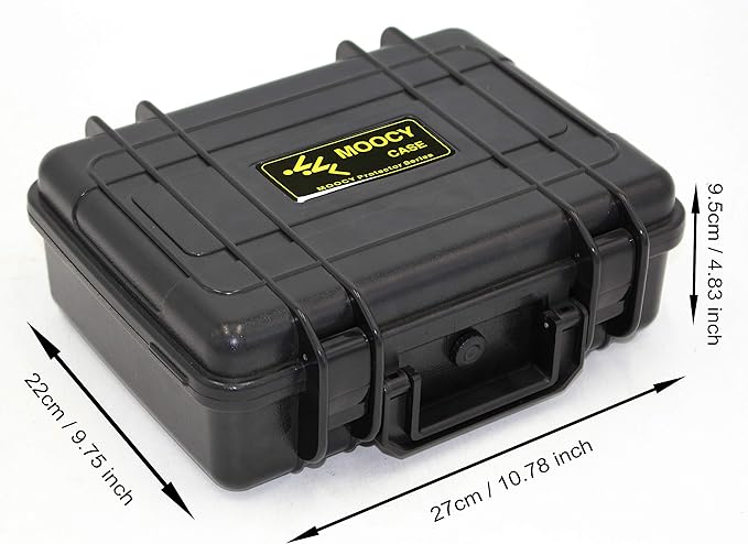 MOOCY 10" Small Hard Case with Customizable Foam Insert, 10.8x8.6x3.7 - Watertight Airtight Crush-Resistant Case for Pistol, Camera, Microphone & Electronics