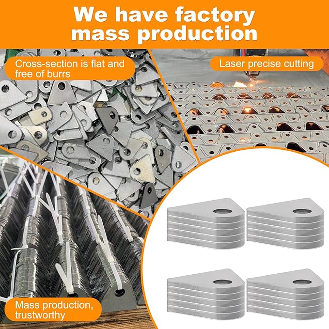 Weld on Tabs 20 PCS, 1-8/9" H x 2-2/7" W Steel Shock Mount Weld tabs with 1/2" Hole, 1/5" Thick , Weld Tabs Universal Flat Mount Bracket, Rapid Welding Version