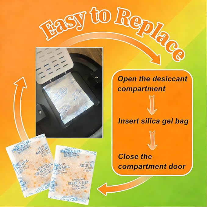 12PCS Color-Changing Pet Food Desiccant Packs Compatible with PETLIBRO Automatic Cat Feeder, Individually Packaged Desiccant Replacement Packs Suitable for PETKIT Automatic Cat Feeder