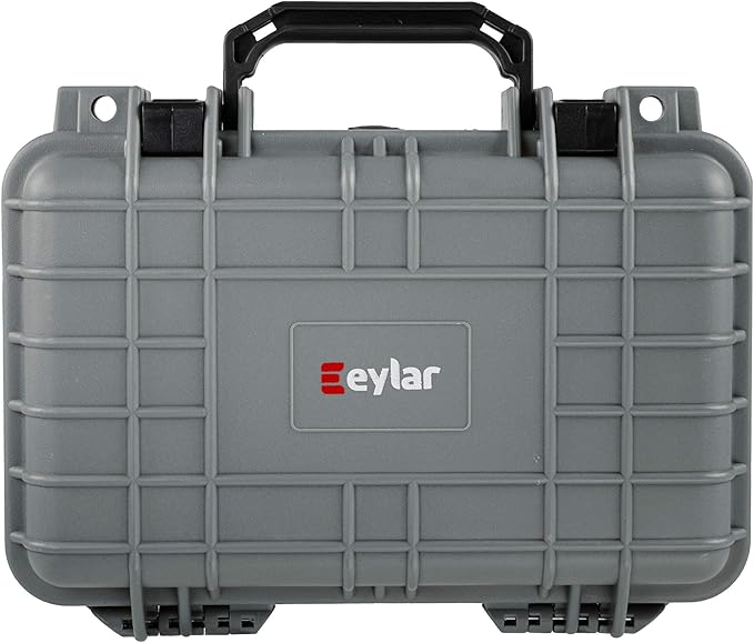 Eylar Protective Gear and Camera Hard Case Waterproof Dry Box with Foam 11.6 Inch 8.3 Inch 3.8 Inch (Gray)
