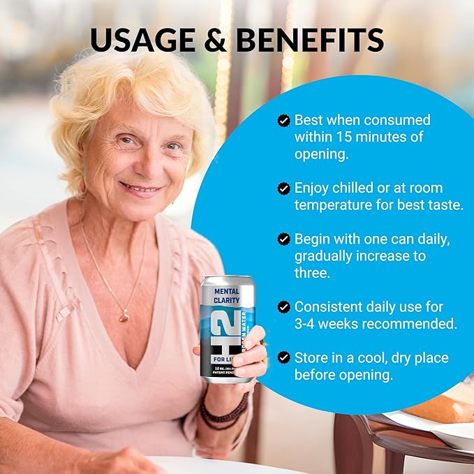 H2ForLife - Hydrogen-Rich Spring Water – Supports Mental Clarity, Recovery, Energy & Oxidative Stress 12 oz per Can (Pack of 12)