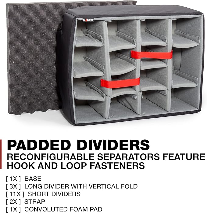 NANUK 950 Waterproof Hard Case with Wheels and Padded Divider - Black