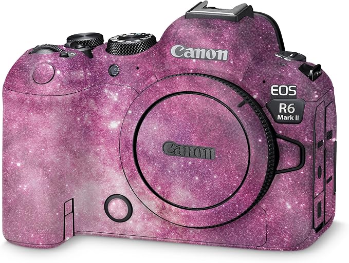 Glossy Glitter Camera Skin Compatible with Canon EOS R6 Mark II Camera (2022) - Pink Stars - Premium 3M Vinyl Protective Wrap Decal Cover - Easy to Apply | Crafted in The USA by MightySkins