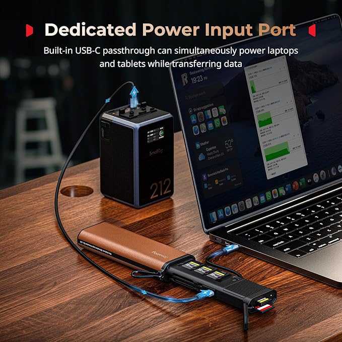 SmallRig Multifunctional Card Reader & Card Holder (CFexpress Type A), with Slot for AirTag, High-Speed Memory Card Reader for SD, SDXC, Micro SD, SDHC, 3 Card Read Simultaneously, 10 card slots -5361