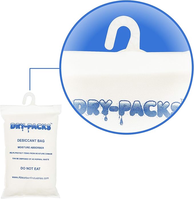 Container & Cargo Dry with Hanging Hook by Dry-Packs - 4.5LBS & 2KG White 2KGCONDRYHOOK