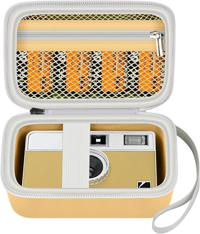 Grapsa Digital Camera Case Compatible with KODAK EKTAR H35 H35N Half Frame Film Camera, Storage Holder Organizer for Kodak Ultra F9 M35 M38 Paper Shoot kamera, 35mm Film Rolls (Box Only) - Yellow