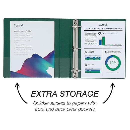 Samsill Durable 1.5 inch 3 Ring Binder, Made in USA, D Ring Binder, FSC 100% Recycled Chipboard, Basic Assortment, 12 Pack
