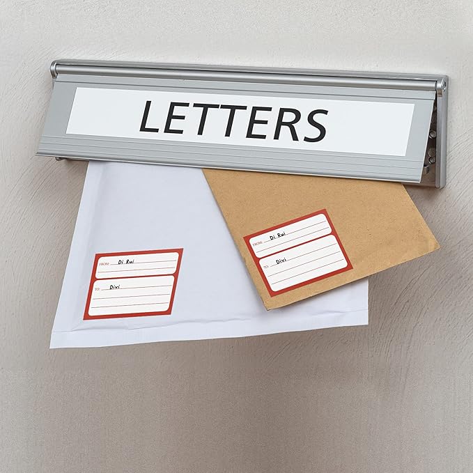 250 Pieces 3 x 4 Inch from/to Address Mailing Labels Self Adhesive Mailing Labels Stickers Return Postage Address for Package School, Home,Office, White and Red