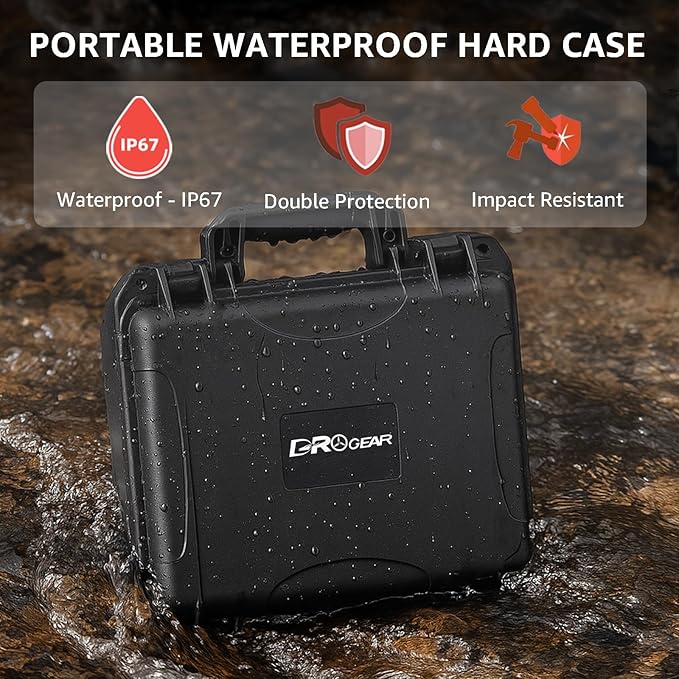 Drogear Waterproof Hard Case for Insta360 X5 Essentials Bundle/X4/X3 | Holds Up to 6 Batteries | Shockproof & Dustproof Protection | Fits Floating Hand Grip, Selfie Stick, Lens Guards & Accessories