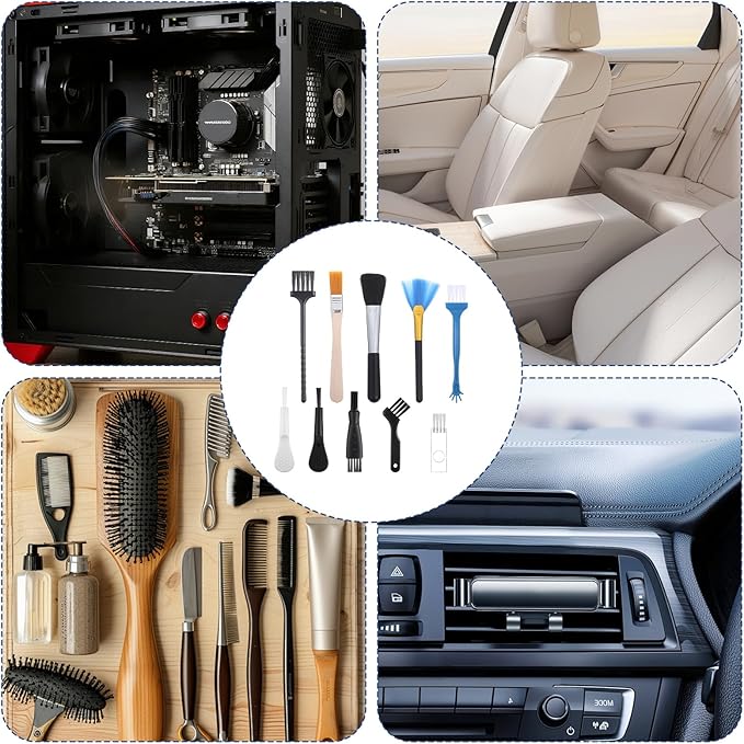 10 Pcs Mini Keyboard Cleaning Brushes Kit,Anti Static Brush Keyboard Brush Nylon Dust Cleaning Brushes for Electronic Devices Computer Motherboard Fans Camera Sewing Machine