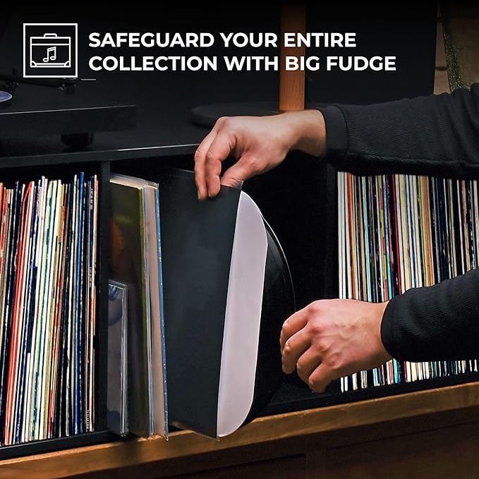 Big Fudge 12" Vinyl Record Sleeves - Inner Sleeves 50 Pack - Heavyweight Acid Free Paper Vinyl Covers - Accessories Protect LP Albums from Dust, Dirt & Scratches