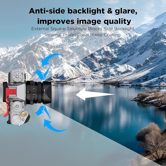 Haoge Lens Hood Metal Square Bayonet for Fujifilm XF35mmF2 R WR, XF23mmF2 R WR XC 35mm F2, Fuji 35mm F2, 23mm F2 Lens Hood, with Metal Front Cap, Replaces Fujifilm LH-XF35-2 LH XF35 2 Hood Shade