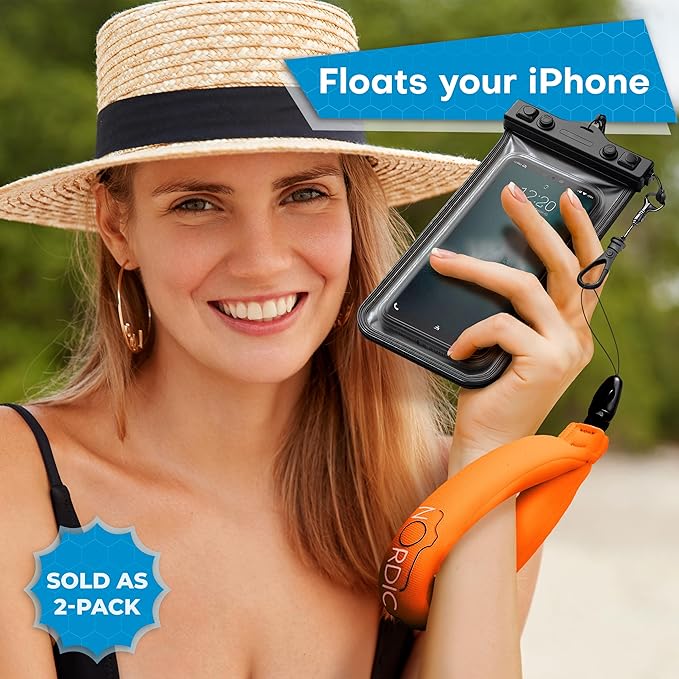 Nordic Flash GoPro Float Strap (2-Pack) – Waterproof Wrist Lanyard for Underwater Camera, Insta360, DJI Action, Fujifilm XT5 - Canon Accessories & Pool Floats