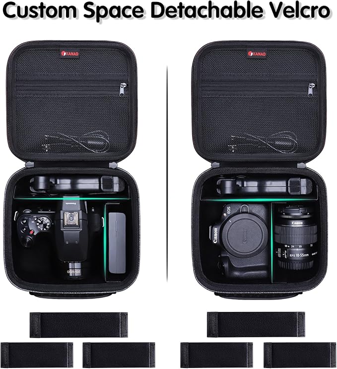 XANAD Hard Camera Case Bag Compatible with Canon EOS Rebel T7/ T100/ R50/ R50 V/RP/ R8/ R6 Mark II/ R7/ R10 DSLR Mirrorless Cameras, for Canon Sony Kodak Panasonic Nikon DSLR Mirrorless Camera,Black
