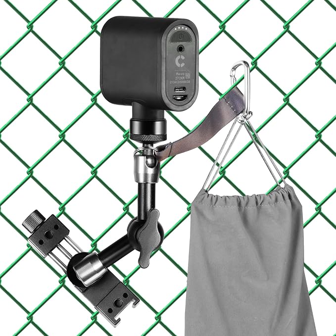 Selens Fence Mount Live Streaming Kit for Mevo Start,Gopro,Chain Link Fence Mount with Storage Bag for Gamechanger at Baseball,Softball Field