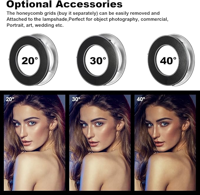 Godox Honeycomb Grid for RFT-25S Reflector, Godox R200 Honeycomb Grid Photography Accessory, Compatible for AD200 AD200Pro AD200Pro II