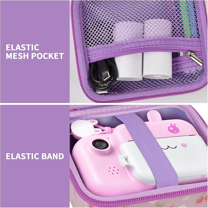 Kids Instant Print Camera Case Compatible with ESOXOFFORE for Dylanto for DUDUDRAGON for GKTZ for Dafotil for Careenoah for Aasonida Toddler Digital Prints Paper Storage Bag (Box Only) Light Purple