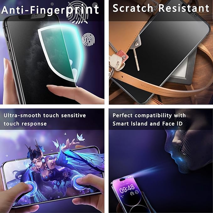 CHISHA 2-Pack Matte Privacy Screen Protector for iPhone 11 and iPhon XR 6.1-Inch, Auto Dust Removal, No Bubbles,Anti-Spy Tempered Glass Film, Easy Installation