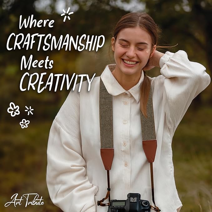 Art Tribute Camera Strap for All DSLR and Mirrorless Cameras. Photographers Strap Neck, Shoulder & Crossbody Camera Strap