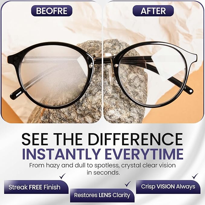 ULTRAVUE Eyeglass Gel Lens Cleaner Spray Kit - 3 x 2oz Gel Eyeglasses Cleaner Spray Bottle + 2 Microfiber Cloth for Cleaning - Safe for All Lenses (AR Coated Included), Eyeglasses and Screens