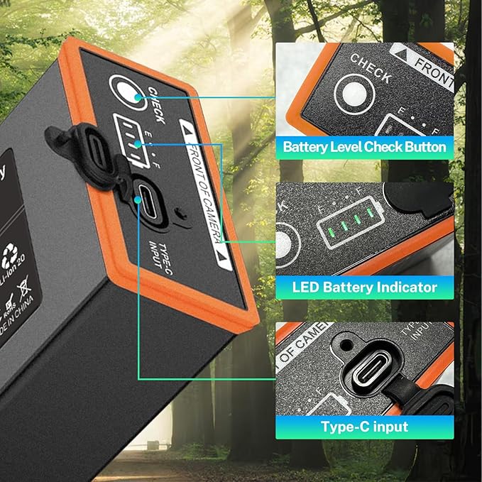 7200mAh Rechargeable Battery for Moultrie Edge Series Cellular Trail Camera, High Capacity Lithium-Ion Batteries Compatible with Moultrie Edge, Edge PRO, Edge 2,Edge 2 PRO