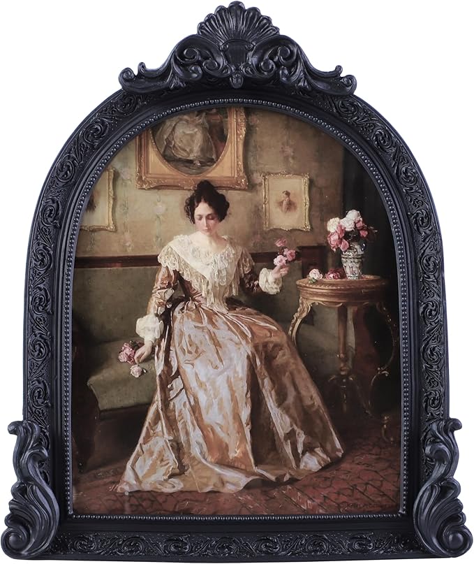 Vintage Picture Frames 8x10 Ornate Black Antique Picture Frames for Wall and Tabletop Vintage Photo Frame Victorian Home Decor Gallery Wall Decor in Arch Shape