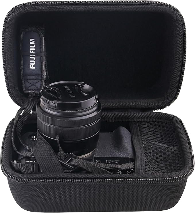 JINMEI Hard EVA Carrying Case Compatible with Compatible with Fujifilm X-T50,X-T5,X-T30 II, X-T30, X-T10, X-T20 Mirrorless Digital Camera storage box(Fits 15-45mm Lenses) (black)