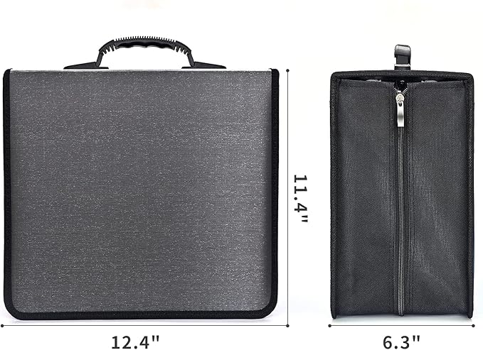 alavisxf xx CD Case, 432 Capacity DVD Case Holder, Heavy Duty Zipper Protective Movie Media Storage Organizer Binder Wallet for Car Home Office Travel (Grey, 432 Capacity)
