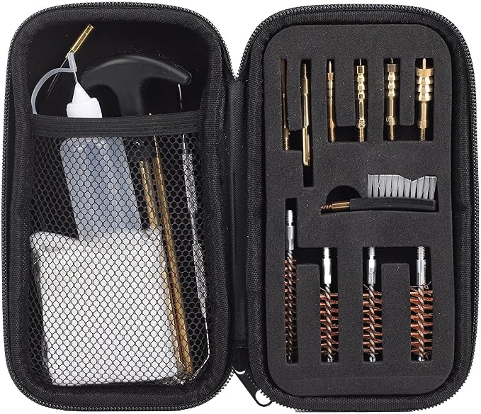 Fine Metal Pipe Fittings Dredge Nylon Brush Auto Electric Appliance Gaps Brush Set Cleaning Kit with Storage Bag for Car Home Office Stainless Steel Nylon Copper Wire 19.5x10.6x4cm