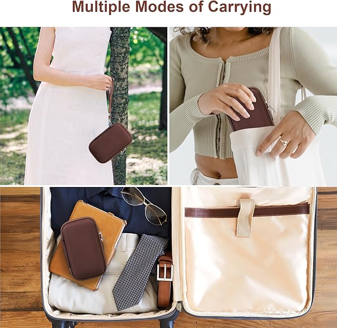 Canboc Carrying Case for KODAK EKTAR H35/ H35N/ KODAK Snapic A1 Film Camera, H35/ Snapic A1 Film Camera Bag, Zipper Mesh Pocket fits Film, Batteries, USB Cable, Brown (Case Only)