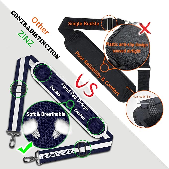 ZINZ Bag Shoulder Strap, Padded Adjustable Shoulder Strap Replacement