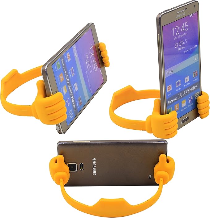 Honsky Cell Phone Stand Holder, Thumbs Up Lazy Phone Stand, Universal Adjustable Flexible, Cute Perfect Valentine's Day Gifts for Him/Her,Gifts for Couples, Compatible with Cell Phones,Yellow