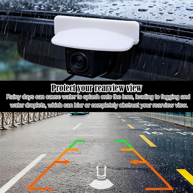 2pcs Rear View Backup Camera Cover, 2 Color Silicone Car Rear View Camera Anti-Rain Cover for Cars Exterior Accessories(Black & White)