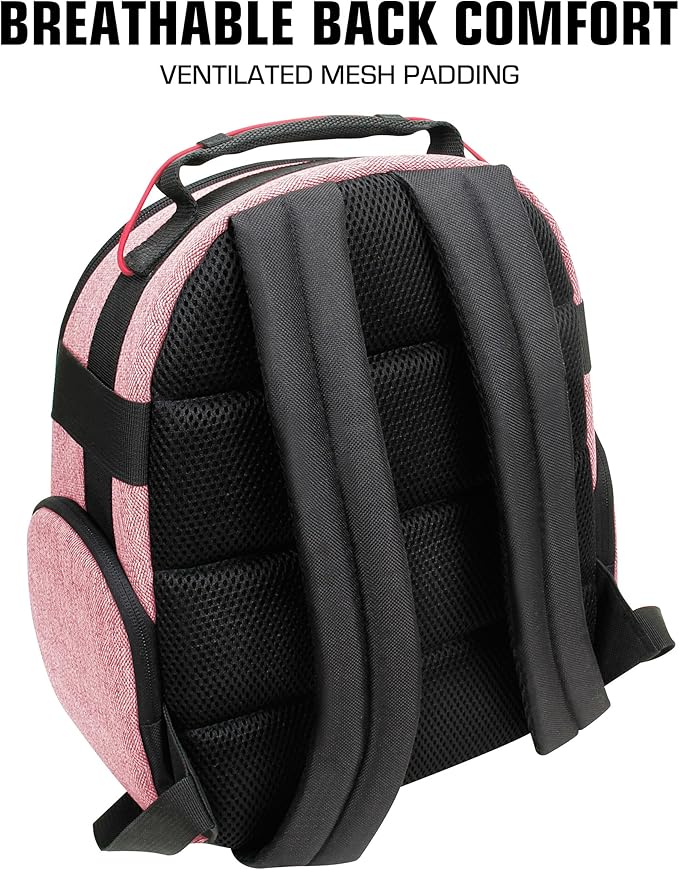 USA Gear Portable Camera Backpack for DSLR with Customizable Accessory Dividers, Weather Resistant Bottom and Comfortable Back Support - Compatible with Canon, Nikon, Sony, Fujifilm, and More (Red)