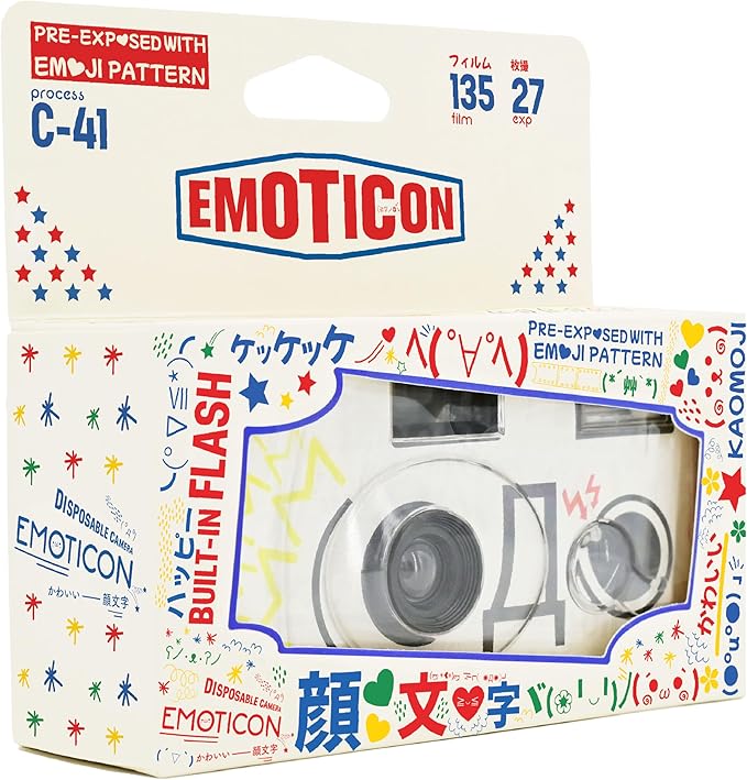 Retocolor Emoticon 400 35mm Disposable Film Camera 27EXP, ISO400, Color Negative Film, Focus Free, Easy to Use, Built in Flash, Single Use (Film and Battery Included)