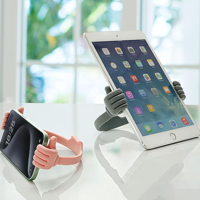 Honsky Cell Phone Stand Holder, Thumbs Up Lazy Phone Stand, Universal Adjustable Flexible, Cute Perfect Valentine's Day Gifts for Him/Her,Gifts for Couples, Compatible with Cell Phones & Tablets,Grey