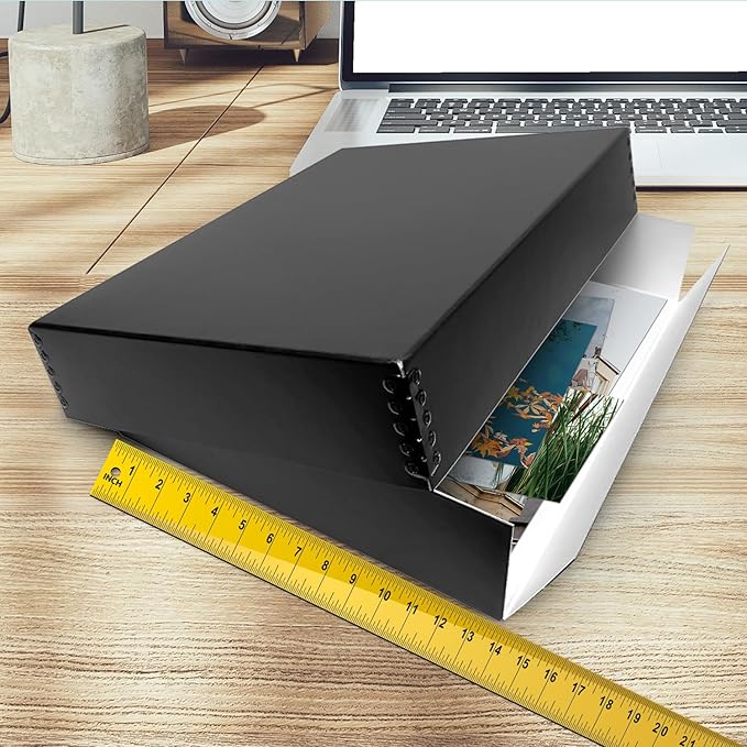 Golden State Art, Acid-Free Archival 13x19 Inches Metal Edge Drop Front Museum Photo Storage Box, Preserve Documents, Prints, Pictures, Photographs, Arts And Crafts, Black