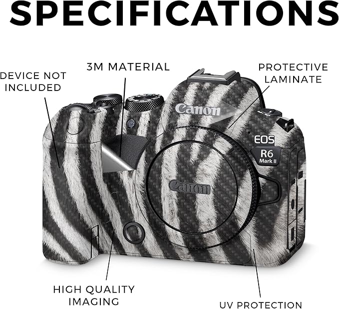 Carbon Fiber Camera Skin Compatible with Canon EOS R6 Mark II Camera (2022) - Grunge Purple - Premium 3M Vinyl Protective Wrap Decal Cover - Easy to Apply | Crafted in The USA by MightySkins