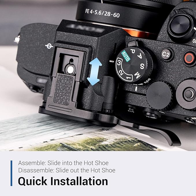 JJC Metal Thumb Up Rest Hand Grip for Sony A7 V A7 IV A7R V A7M5 A7M4 A7R5, Hot Shoe Thumb Support for Easier Handling & Secure Hold