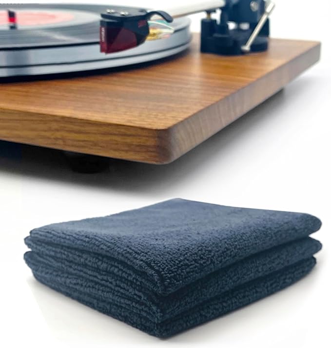 GrooveWasher Microfiber Cleaning Cloth for Vinyl Records - 12" x 12" (Pack of 3) - Premium Quality, Extra Soft, Pre-Washed, Absorbent for Use with Record Cleaning Solution and Removing Dust