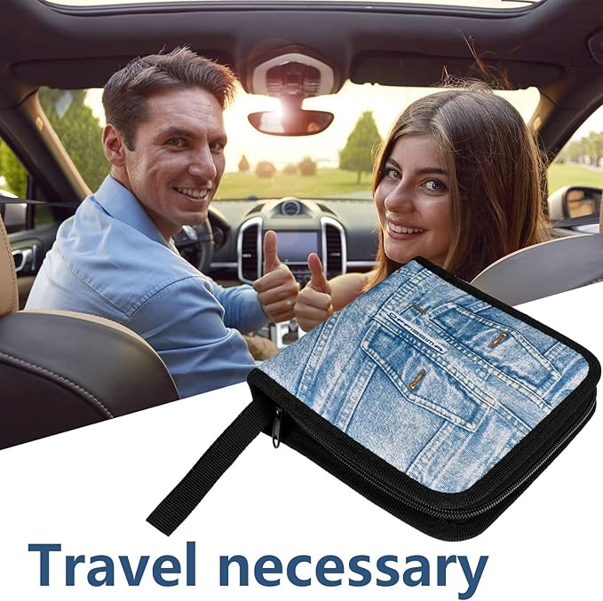 CD Case CD DVD Holder 40 Capacity DVD Storage Case CD Cases For Car CD Organizer Binder CD Book DVD Holders Storage Cases CD Wallet With Sleeves Small CD Carrying Box Disc Booklet For Home Travel