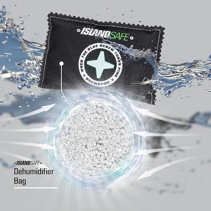 Rechargeable Safe Dehumidifier Bag 400g, Microwave Fast Reactivated Desiccant, Moisture Absorbing Packet for Safes, Cabinets, Home Closets, Car, Black (2, 6x4inch)