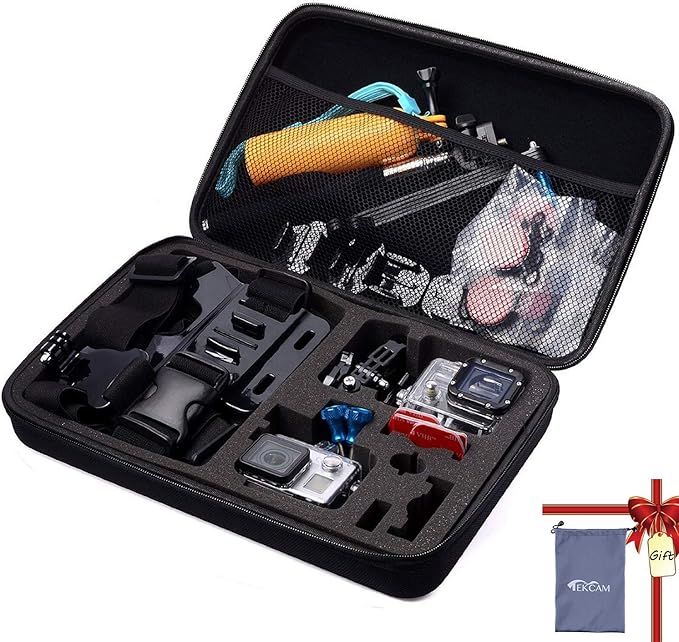 Large Camera Carrying Case Compatible with Gopro Hero 13 12 11 10 9 8 7/AKASO EK7000 Brave 4 Brave 7 V50X/DJI Action 5 Pro/ODDV/Xilecam/Jadfezy/SJCAM/APEXCAM/Vemont Action Cam, Travel Camera Case
