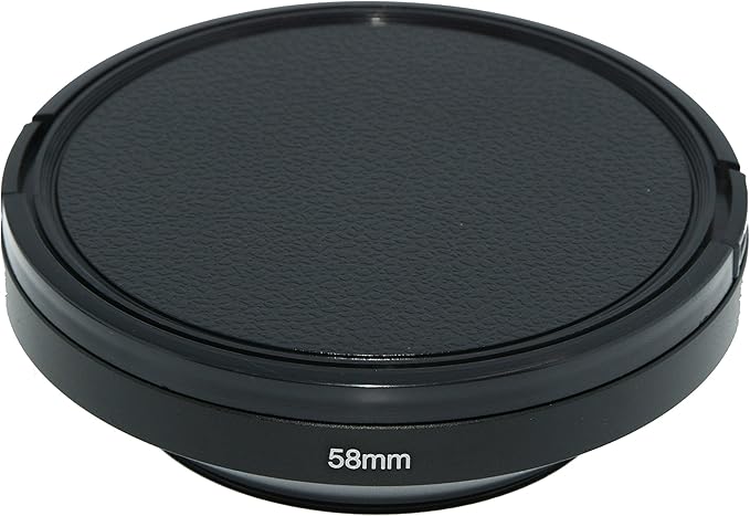 SIOTI 58mm Lens Hood, Oxidation Matte Anti Reflective Treatment, Aluminum Alloy, with 1 * 72mm Lens Cap, Compatible with Sony/Canon/Nikon/Fuji etc >16mm Camera Lens