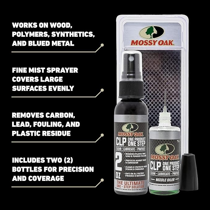 Mossy Oak CLP Gun Cleaning Oil | All-in-One Cleaner, Lubricant & Protectant | One-Step Gun Oil CLENZOIL