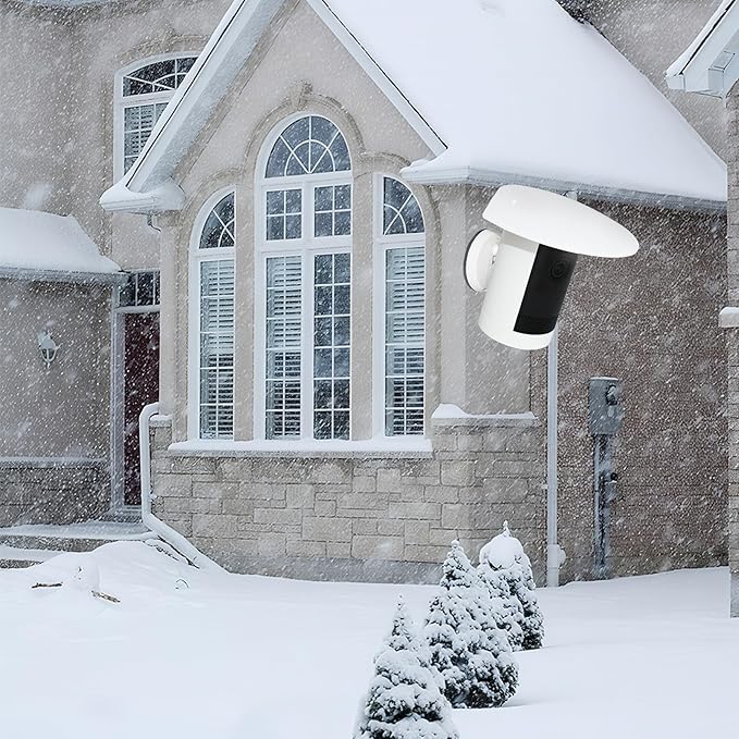 2Pack Sun Rain Shade Camera Cover Compatible with Ring Outdoor Cam Plus,Outdoor Camera Cover Shield,UV and Rain Resistant Shade,Anti Glare,Easy to Install（White）